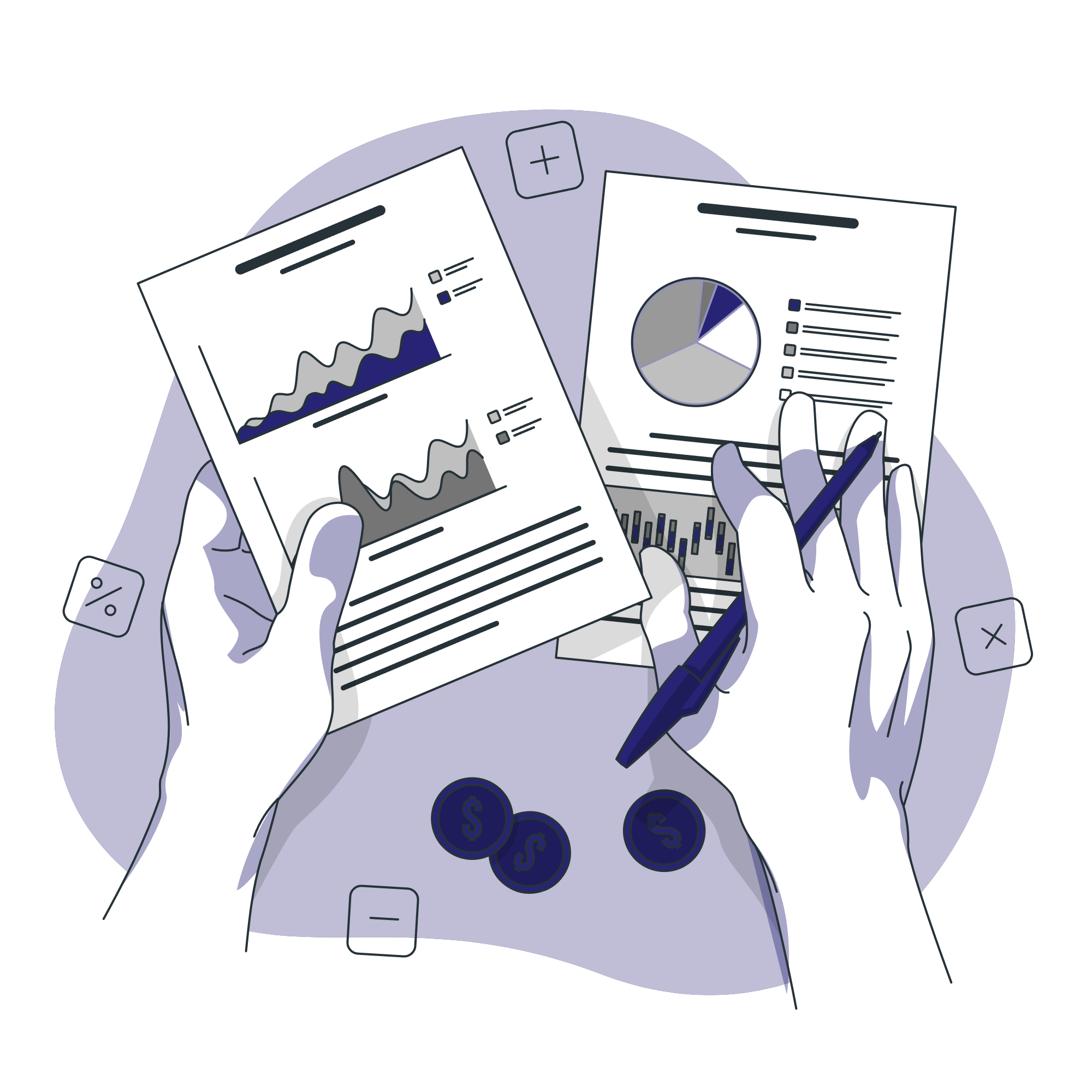 Illustration showing Financial Services